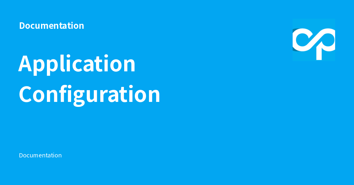 Configuration Doc Application Configuration - Documentation