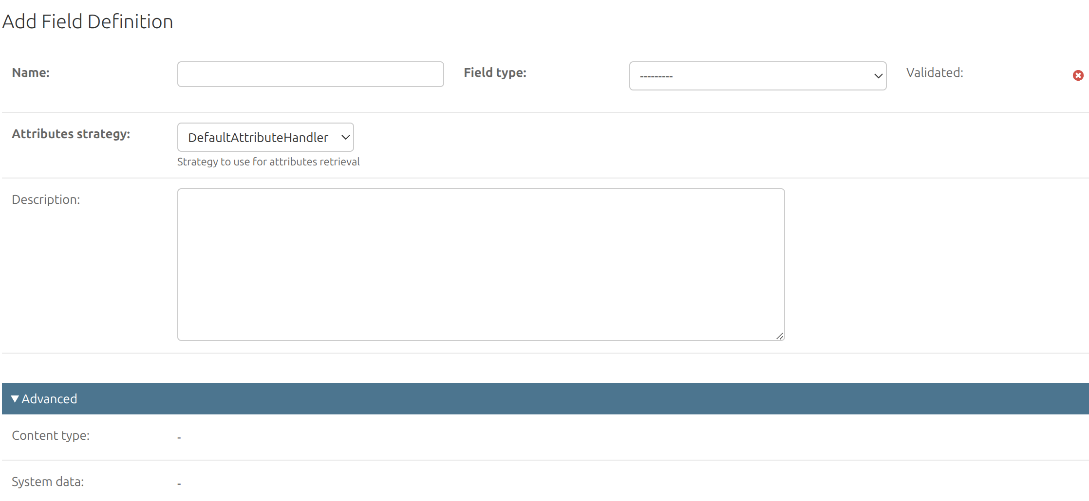 Add Field Definition