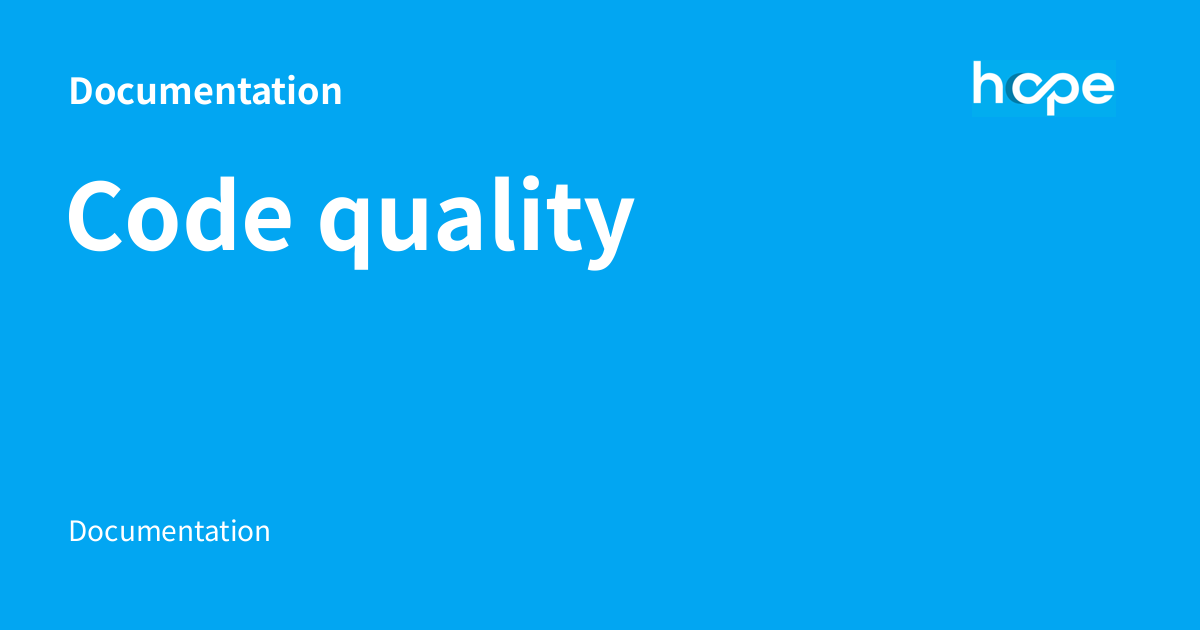 Code quality - Documentation