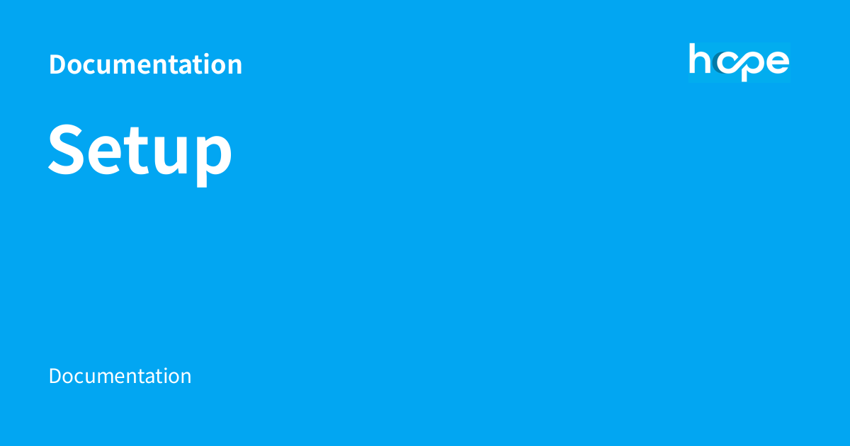 Setup - Documentation