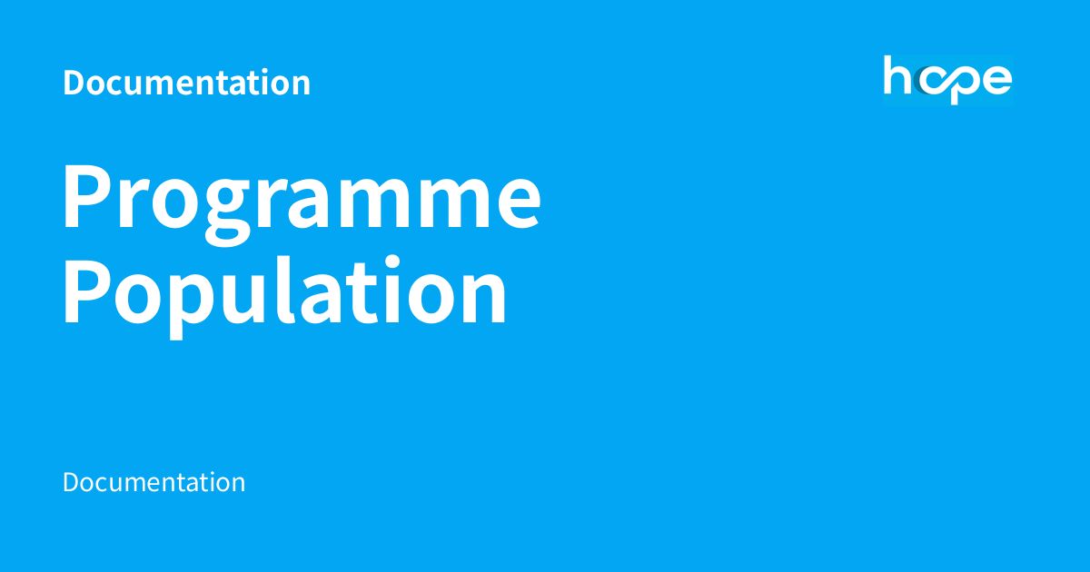 Programme Population - Documentation
