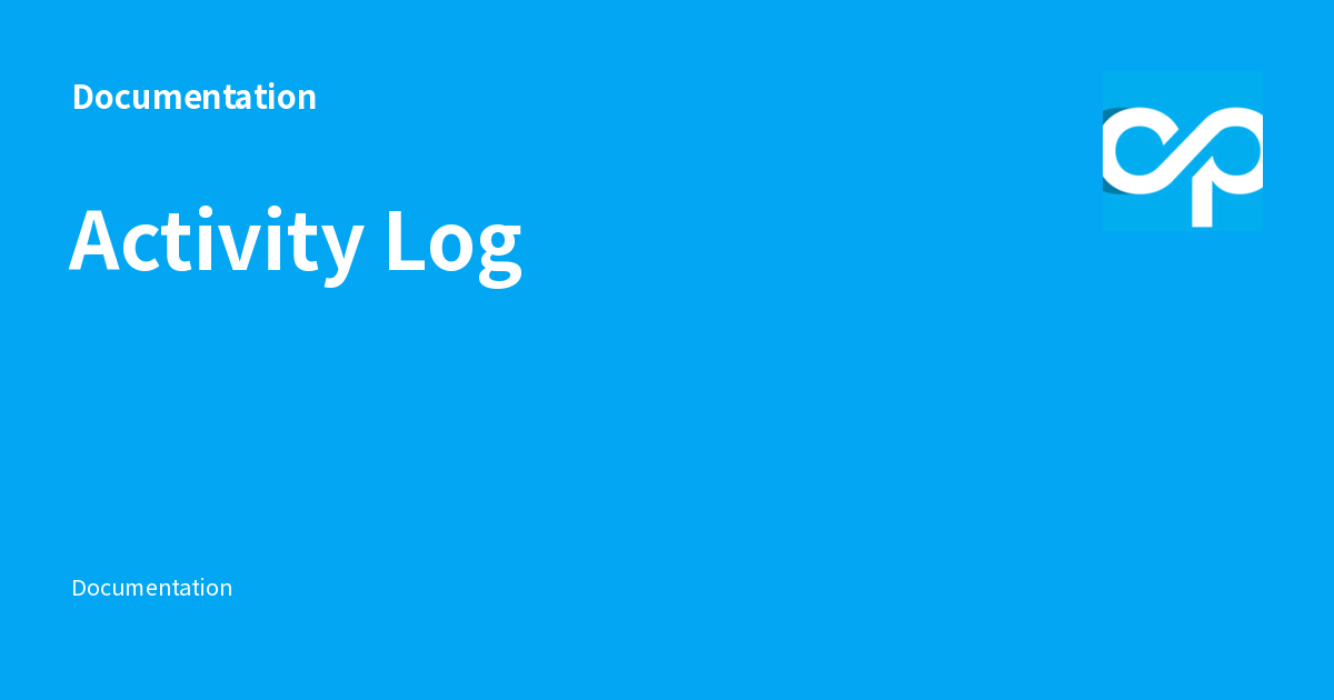 Activity Log - Documentation
