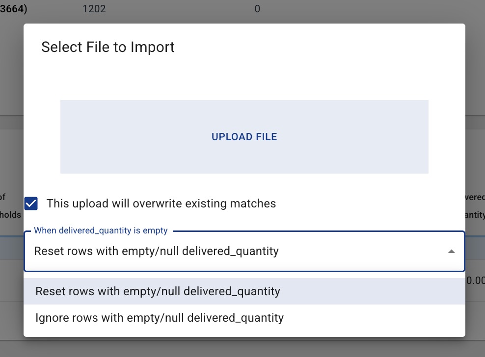 Reconciliation upload options